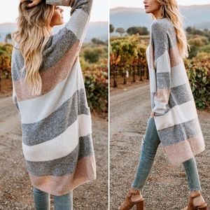 [ Remmy ] Neutral Striped Cardigan